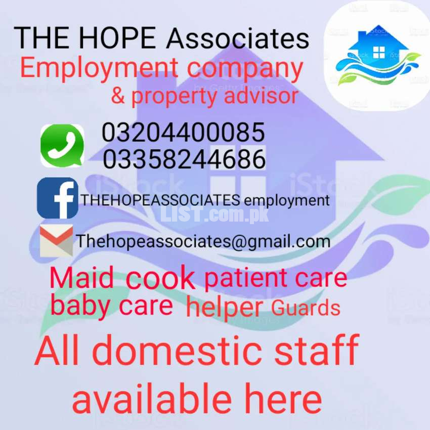 Main domestic staff available Islamabad