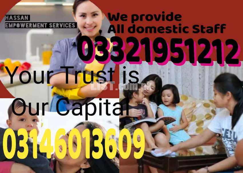 We Provide Trained Reluable All Kinds Of Domestic Servants On 24/7