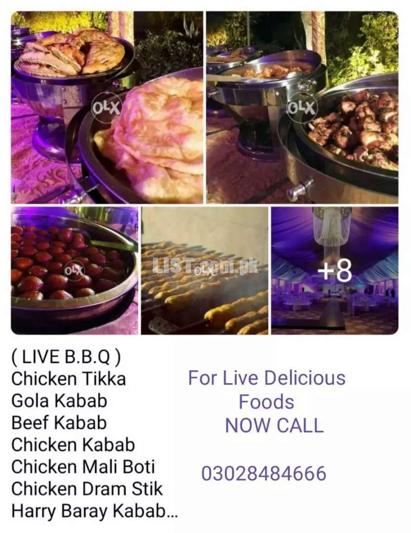 LIVE B.B.Q /Cooked Food/Catering Services/Live Foods/BBQ Tika kabab /