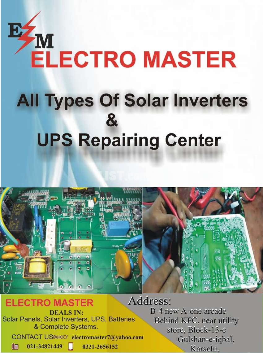 All types of Solar Inverters & UPS Repairing