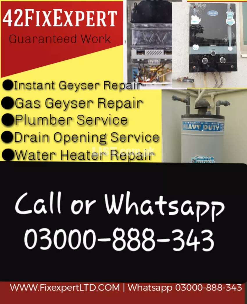Gas Geyser Repair, Instant Geyser Repairing, Geyser Fitting, Plumber