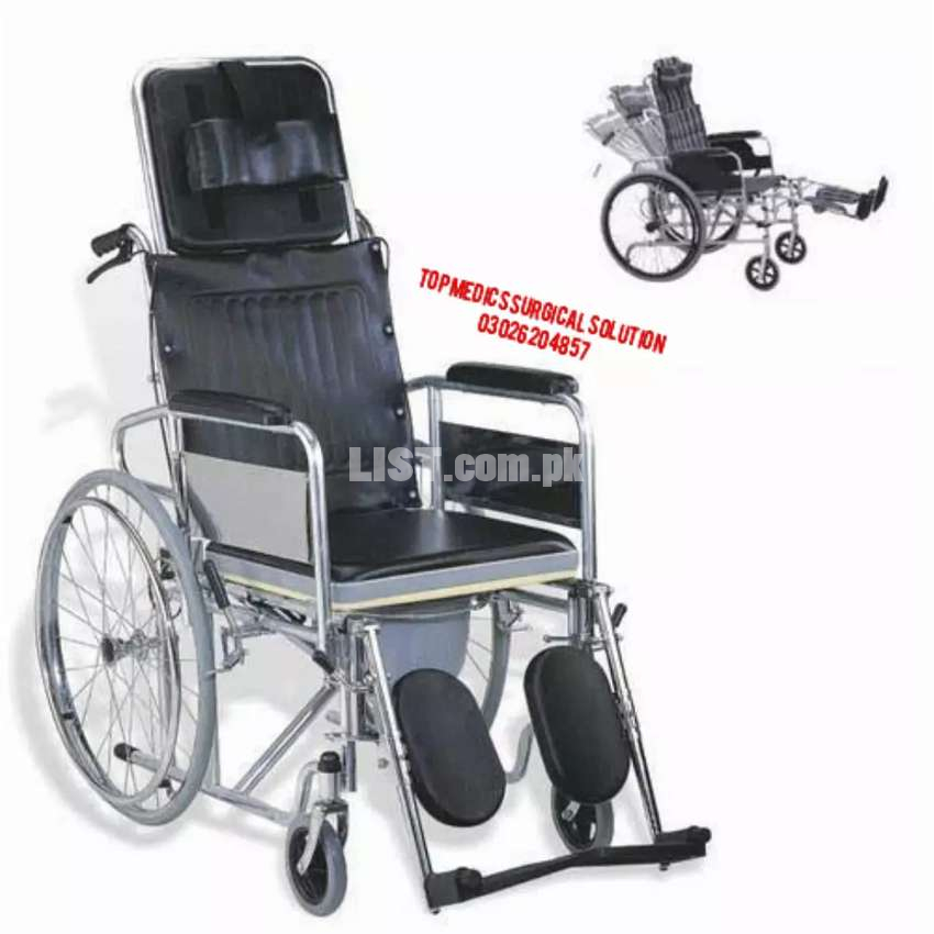 Wheel Chair commode system toilet use chair low price brand new