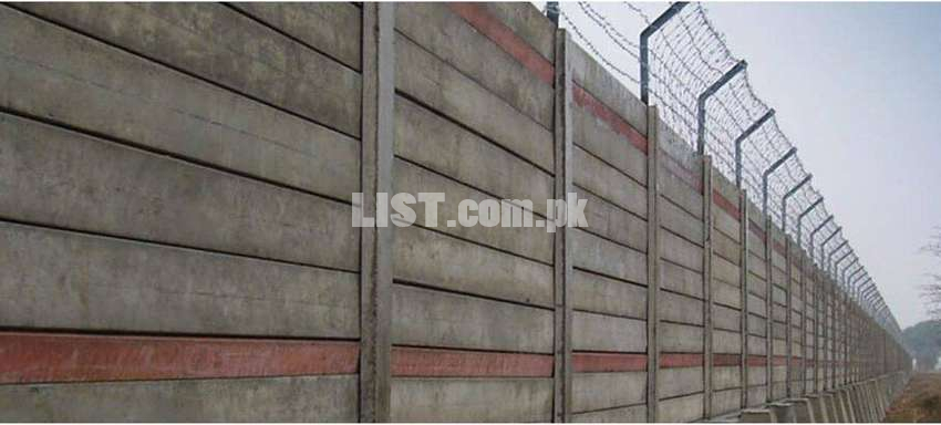 Precast Boundry walls and roof top with industrial steel structures