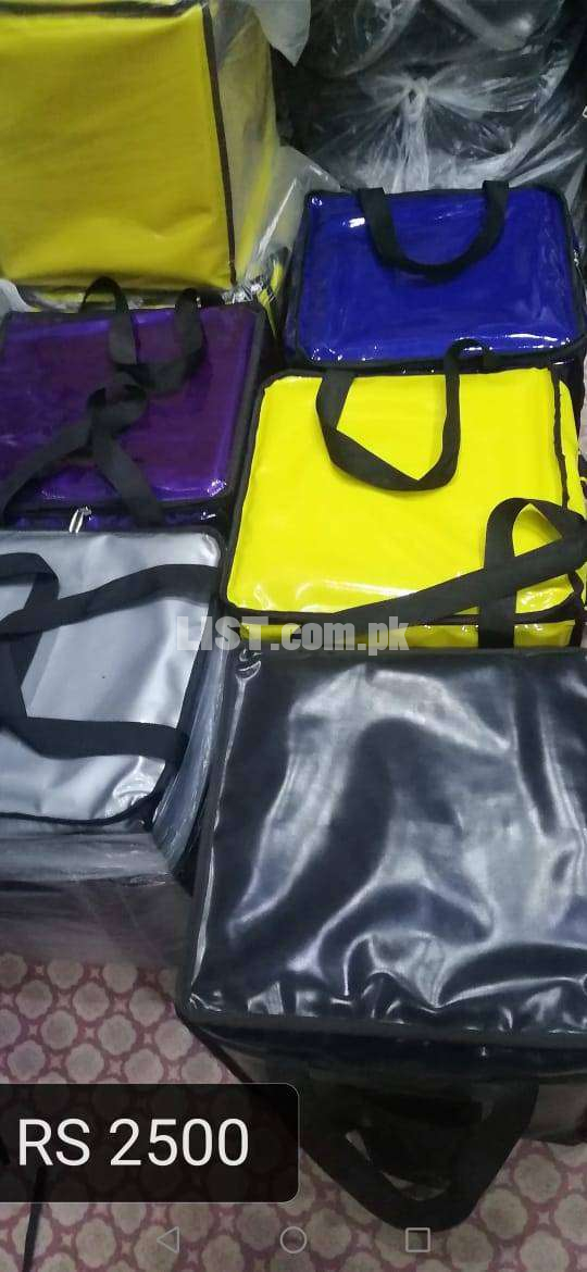 Insulated Food Delivery Bag yellow,Blue,Orange,red and black color
