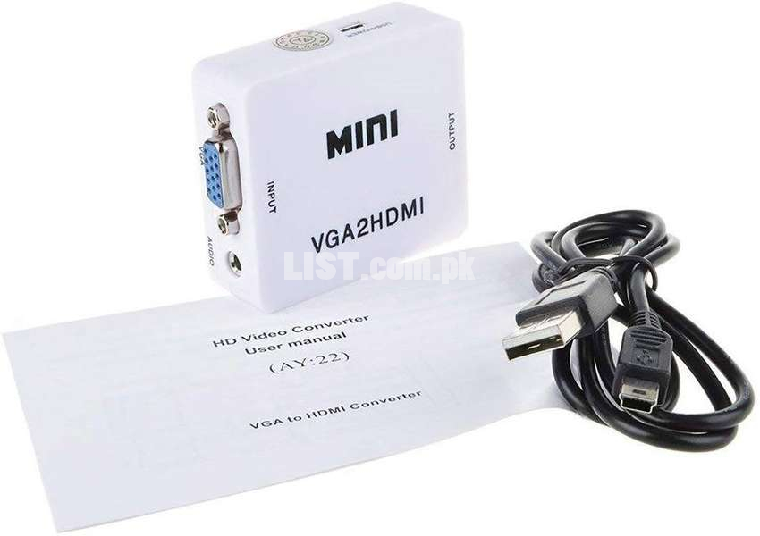 Mini VGA to HDMI Full HD Video 1080P Audio Converter Box