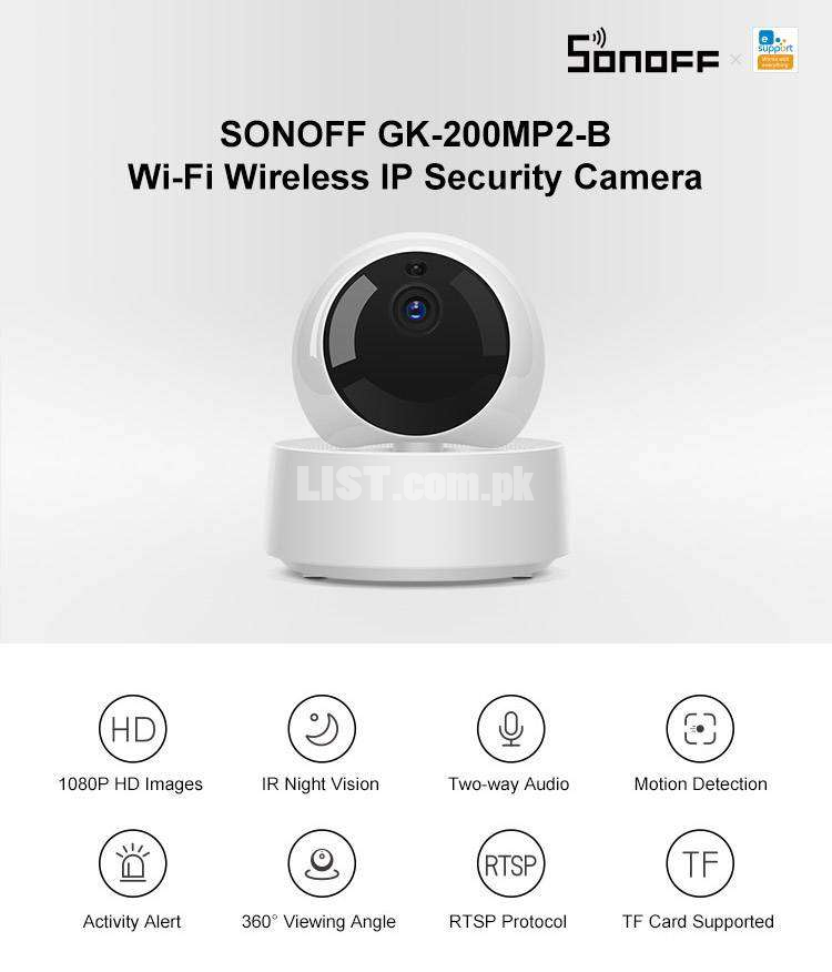 SONOFF GK-200MP2-B WiFi WIRELESS SECURITY CAMERA