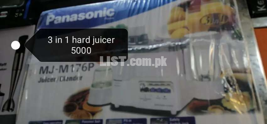 panasonic hard juicer 3 in 1 new box pack 1 year warranty free Dilvery