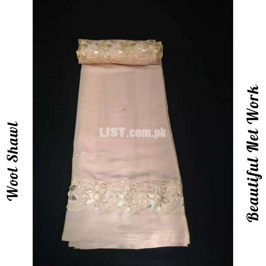 Ladies Shawl Pure Wool with side net Border @whole sale price