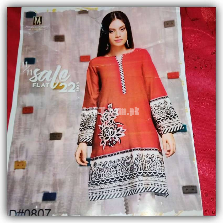 Full Embroidery 2 piece trouser shirt master copy marina 20-20