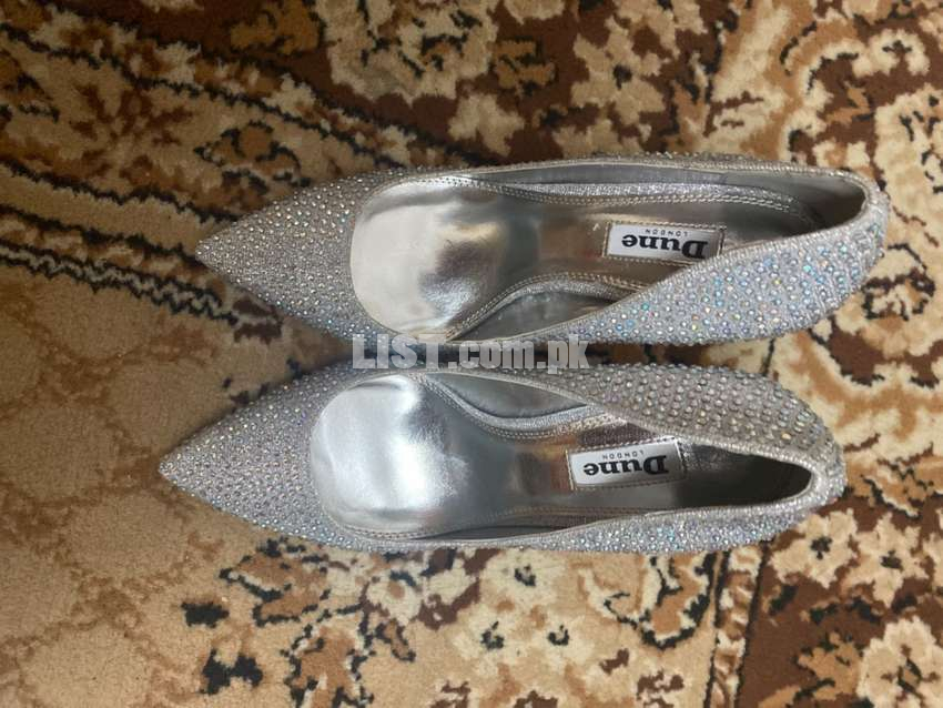 Dune Silver-diamantes shoes