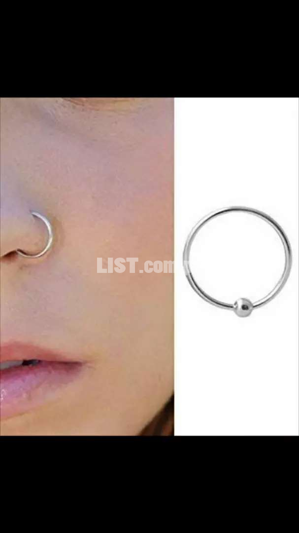 (Pack of 2) pure silver (chandi) Nose Ring for women