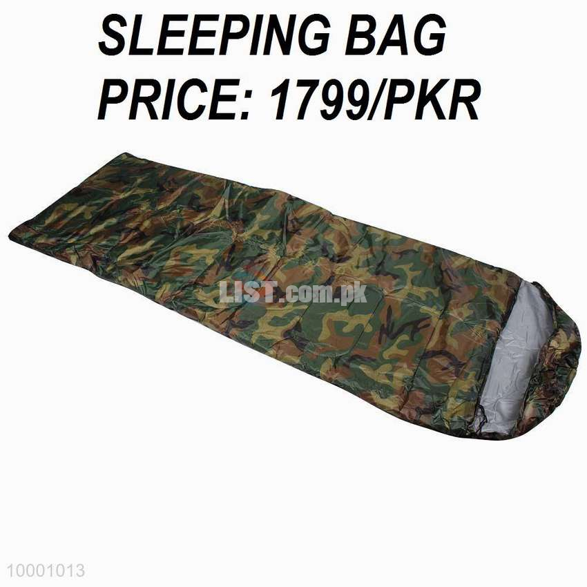 Sleeping Bag Consider the Outdoor add-ons classes like cutlery add-
