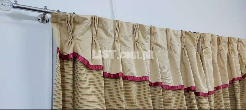 Curtains with stitched frills