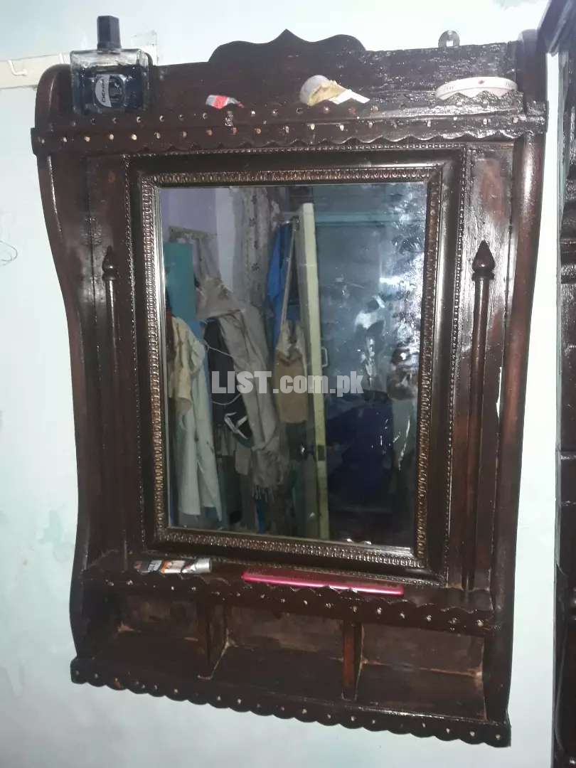 Antique  dewar geer wall mirror frame with polish with glass fixed..