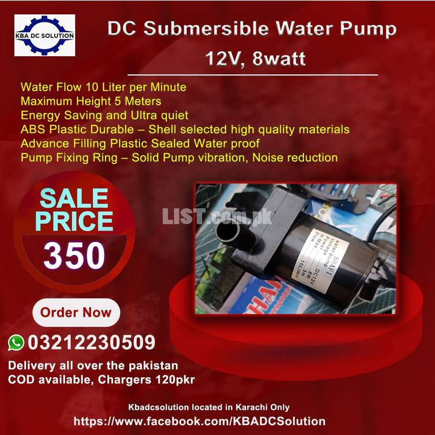 DC Submersible Mini Water Pump