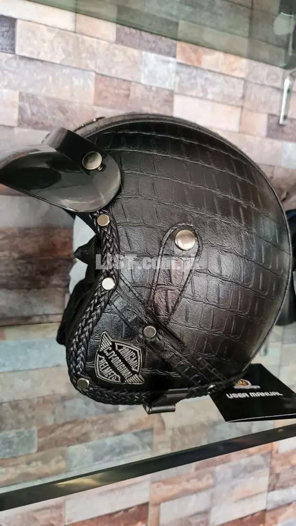 Brand New Leather Helmets for Harley Choppers & Cafe Racer Lovers