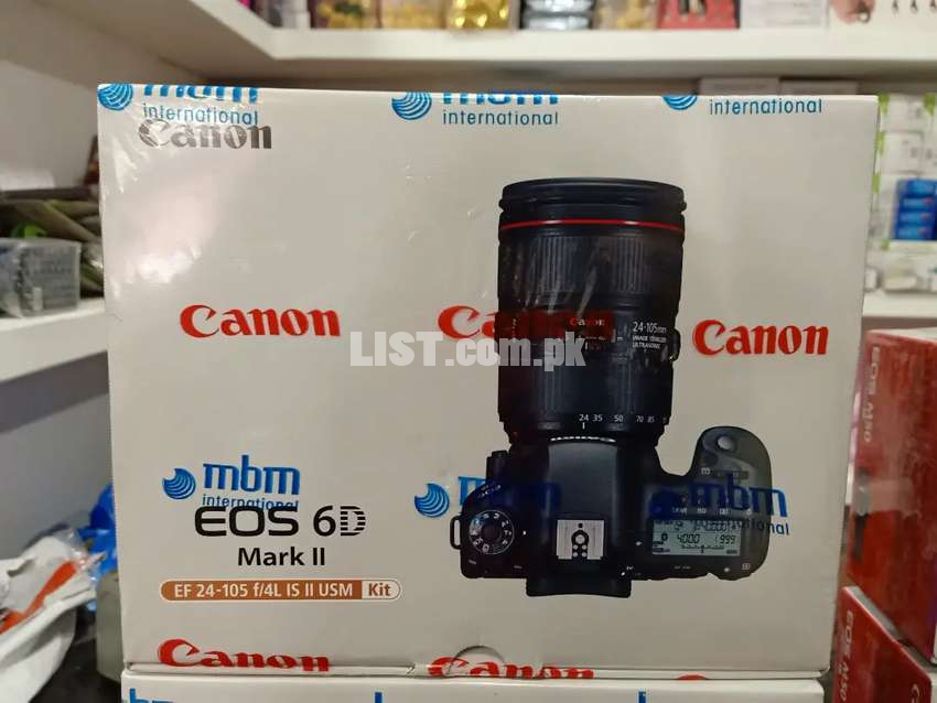 26 megapixels Canon 6d mark ii with 24-105 F4 L2 pinpack seald pack