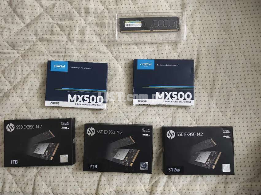 SSD, Nvme, RAM for sale. Pinpack, very reasonable price