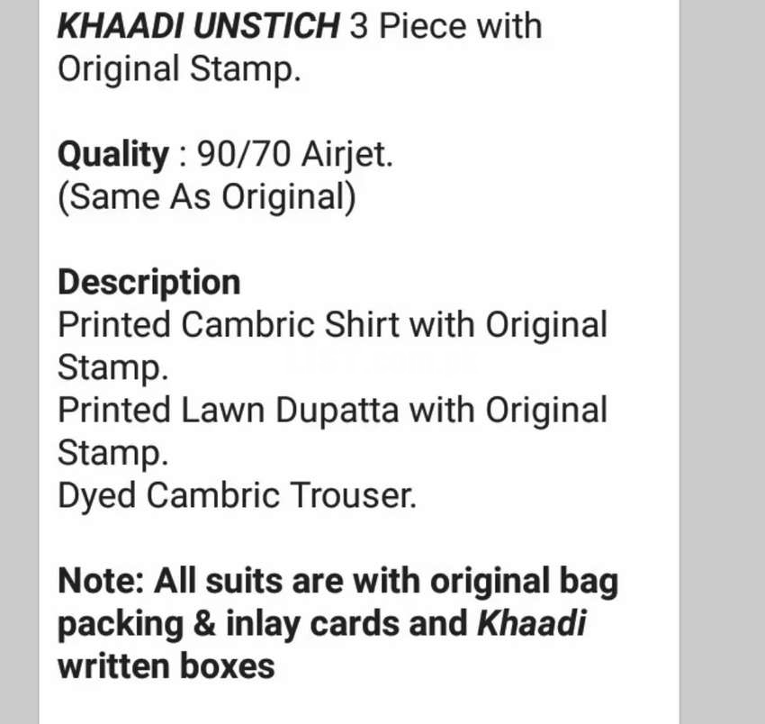 Khaadi 3pice suit
