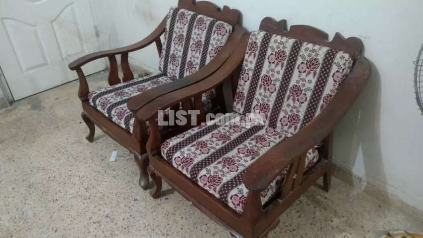 Solid Sheesham wood polished sofa set