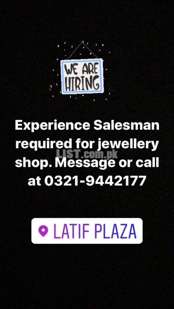Salesman for jewellery shop
