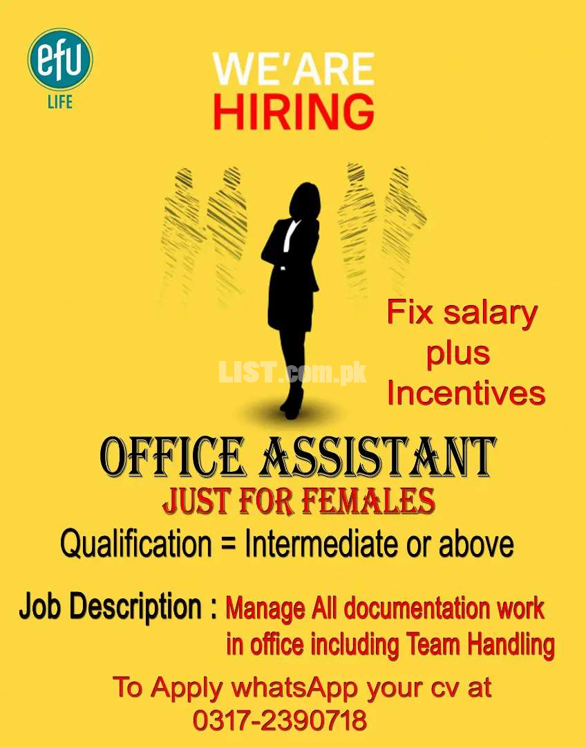 Office Assistant only for females