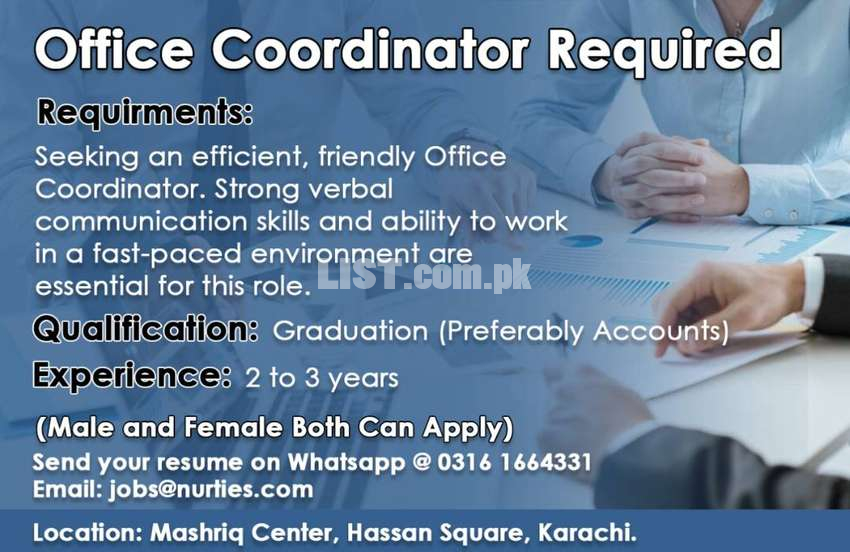 Office Coordinator Required