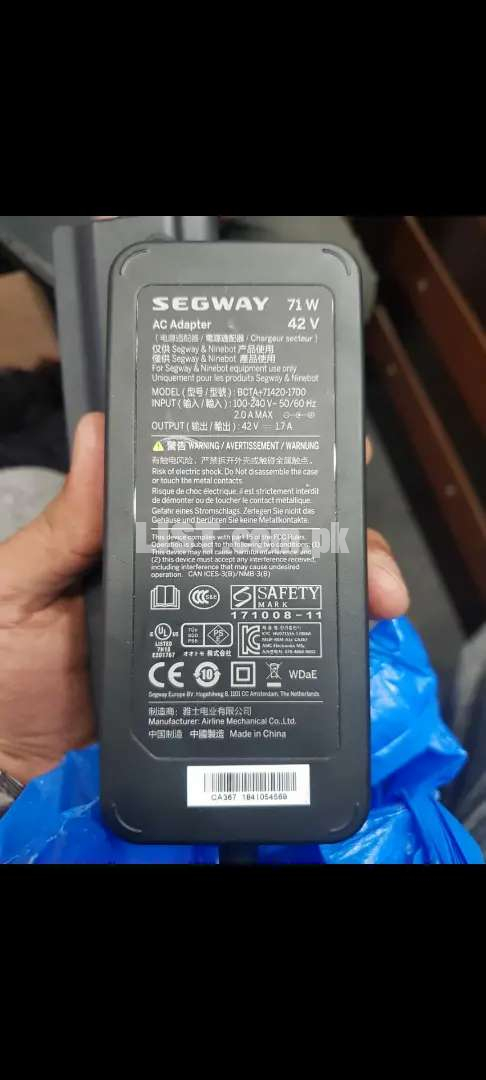 Segway 42 Volt charger for hover board and scooty