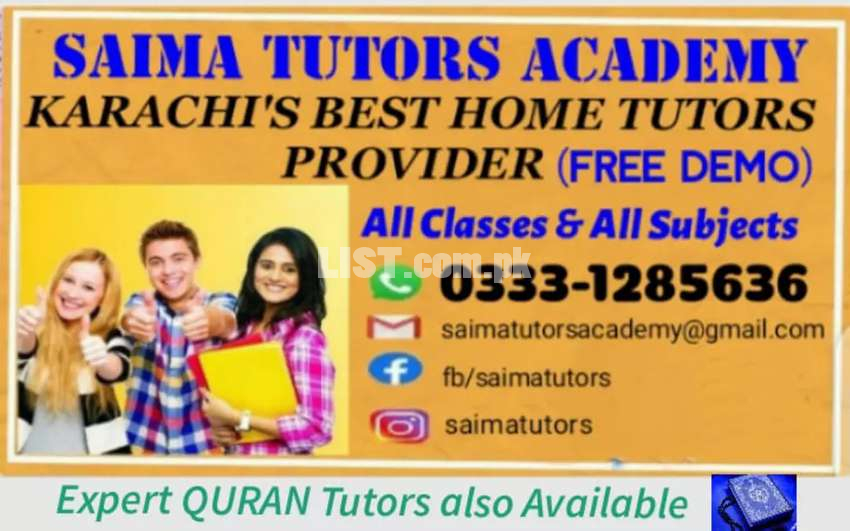 Tuition/TUTOR Home & Online BEST in Karachi Lahore Peshawar islamabad