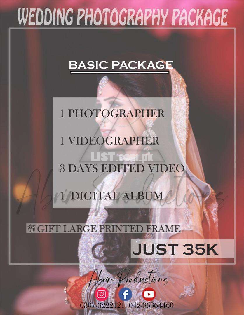 Wedding Photography Videography & Drone Coverage. No. 1 Team in Lahore