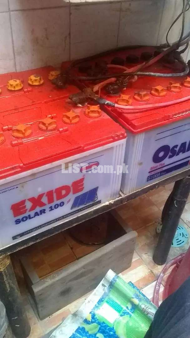 Exide and osaka 100 four batteries eight months use