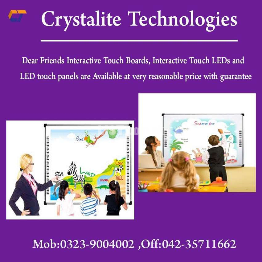 Interactive touch board 85inches,102inches wid local one year warranty