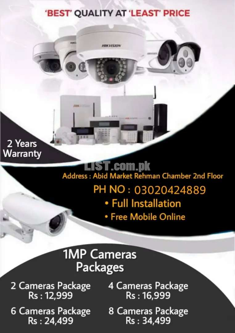 Security cameras Hikvision,Dahua & pollo in 2 years Warranty