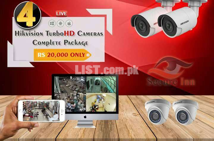 4 CCTV Camera 1080P Full HD Complete Package (No Hidden Charges)