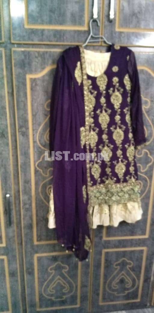 Beautiful Fancy  Purple shirt with Elegant Masuri Garara for Sale