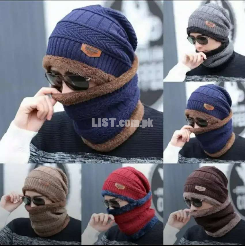 Winter collection fashion warm neck Cap and Mask