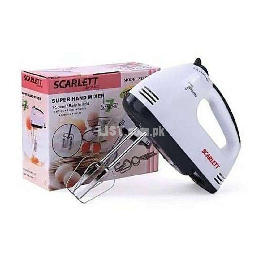 Scarlett Electric Egg Beater And Mixer For Cake Cream White