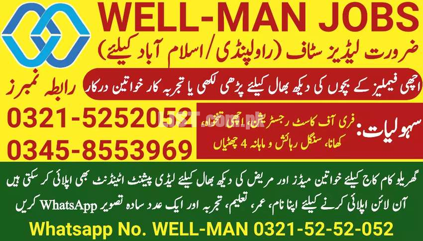 True Jobs in Domestic Sectors by WELL-MAN