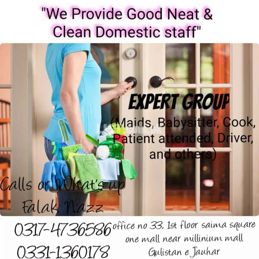 We provide Domestic staff..