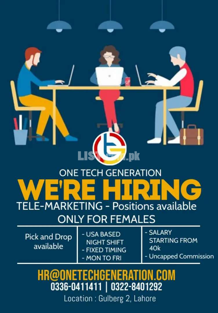 Telemarketing Positions available ONLY for Girls
