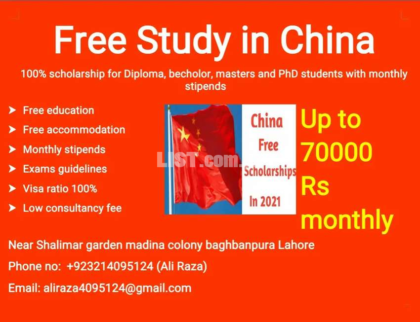 Free Study in China |stipends up to 70000 pkr with free Accommodation|