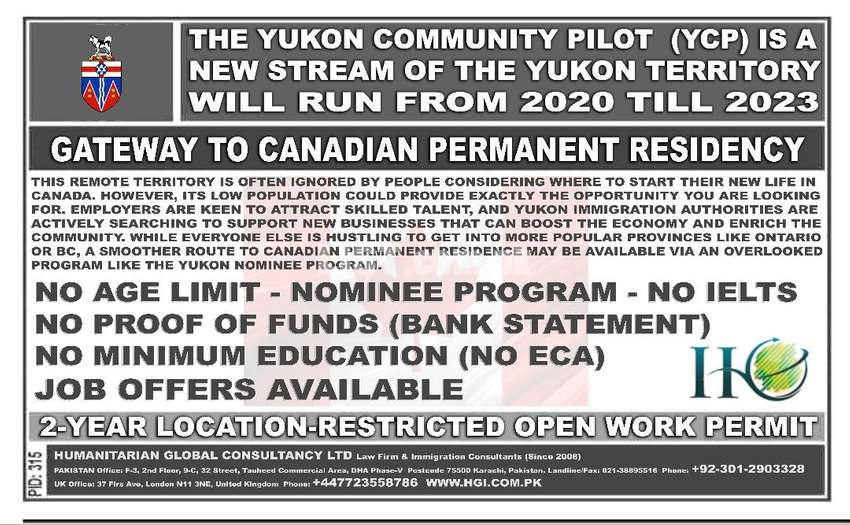 Yukon Community Pilot Canada Nominee Visa