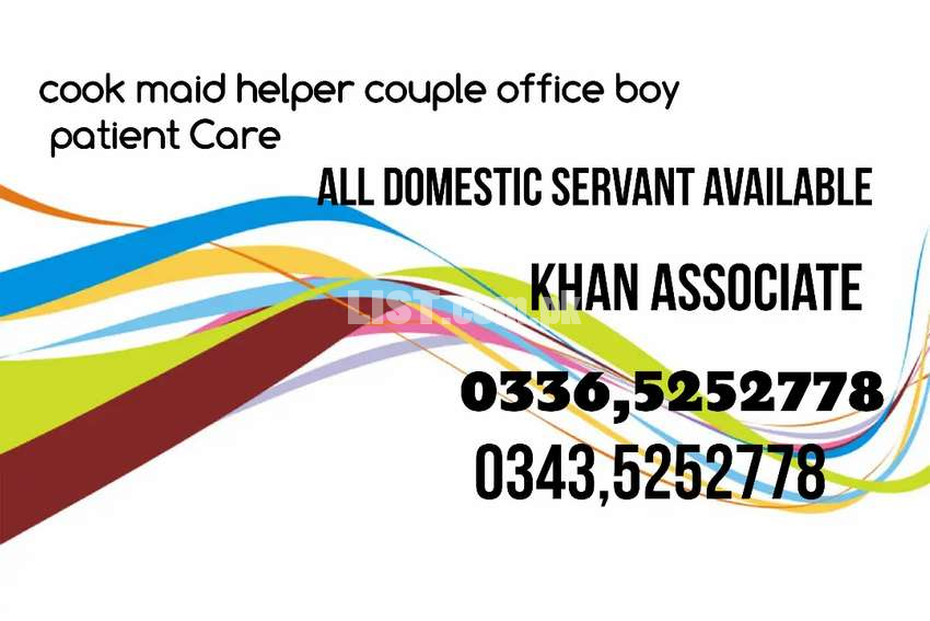 KHAN) Provide Family Cook, Helper, Maid, All Domestic Staff Avalibale