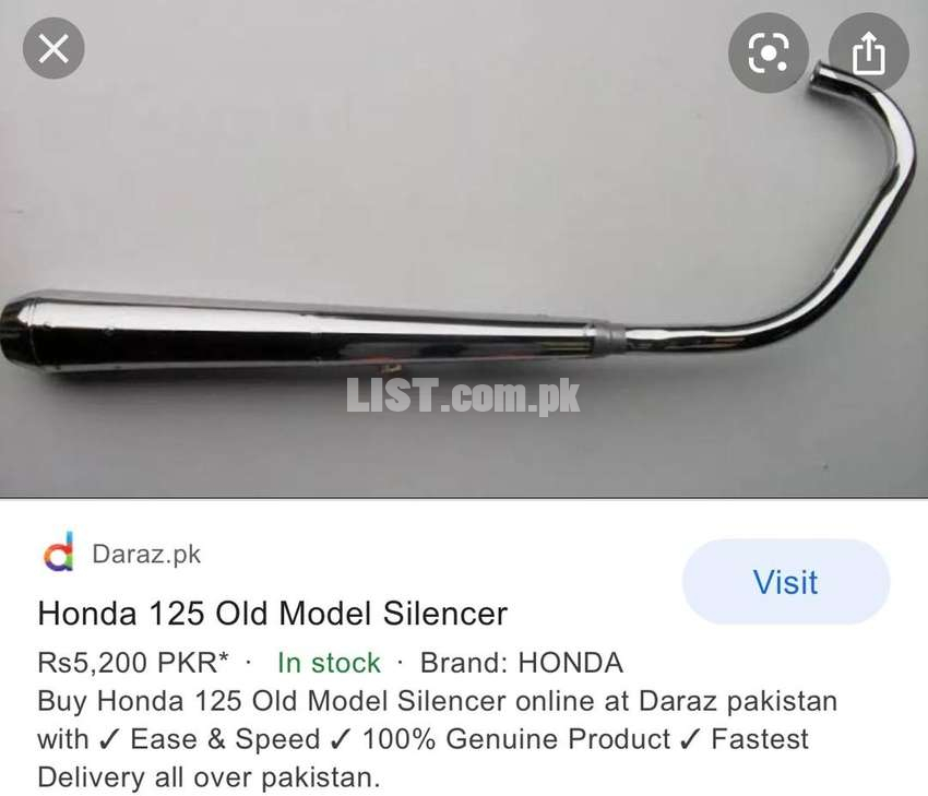 Honda 125 Crome Silencer