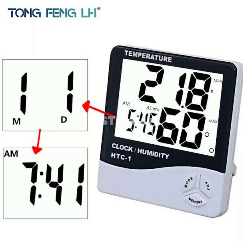 HTC 1 / HTC 2 humidity Clock and hygrometer temperature meter