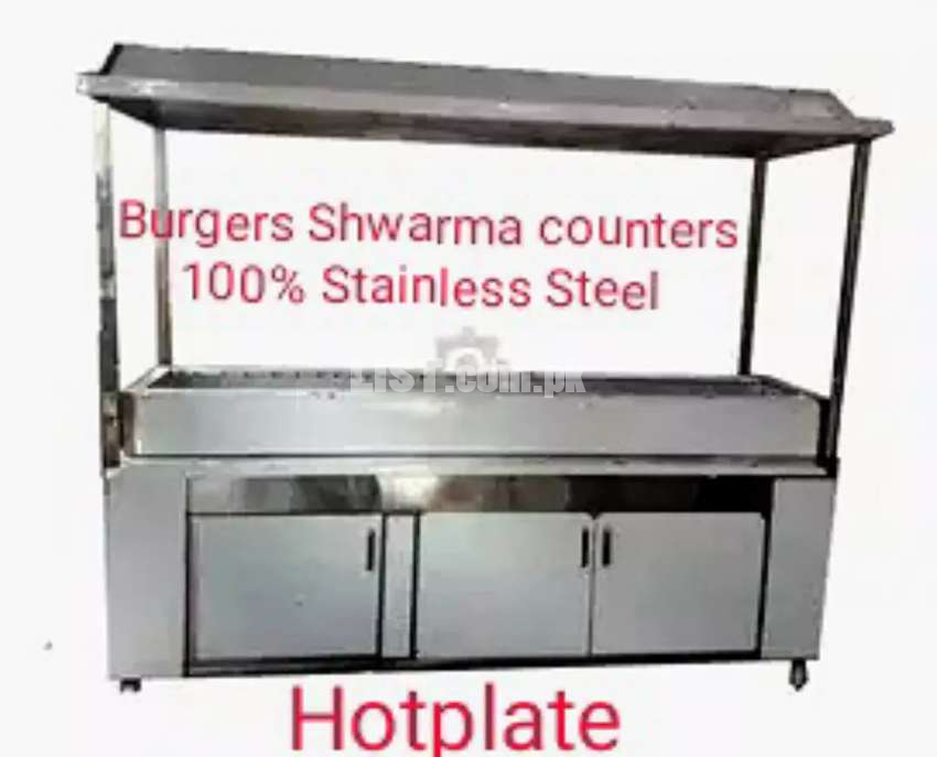 Fast Food Business krein Stainless Steel counters Burger Shwarma fryr