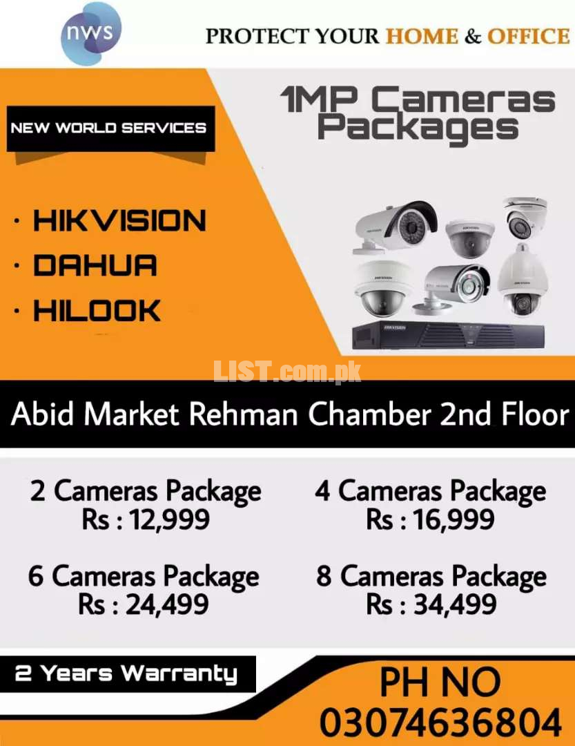 cctv Cameras Dahua And Hikvision in 2 years service warranty