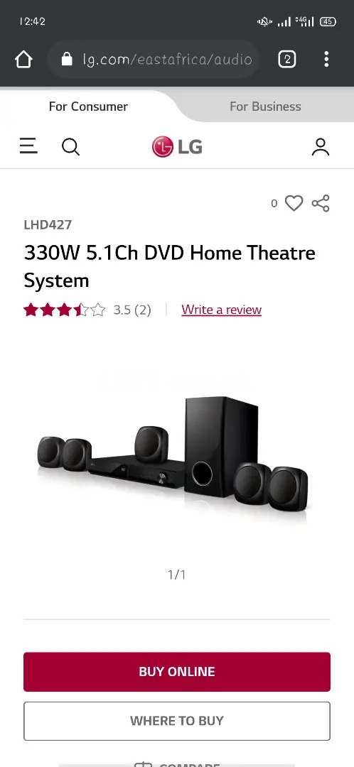 Home theater L.G LHD 427 330 5.1