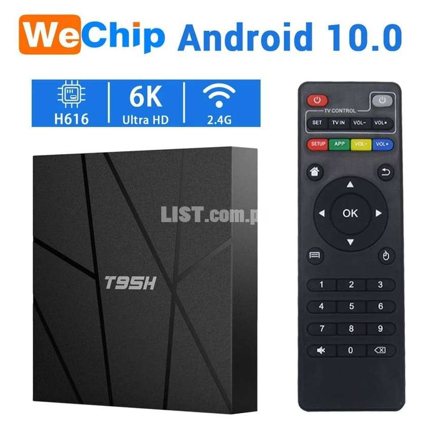 Best box 6K T95H smart android tv box 4/32 androi 10.0