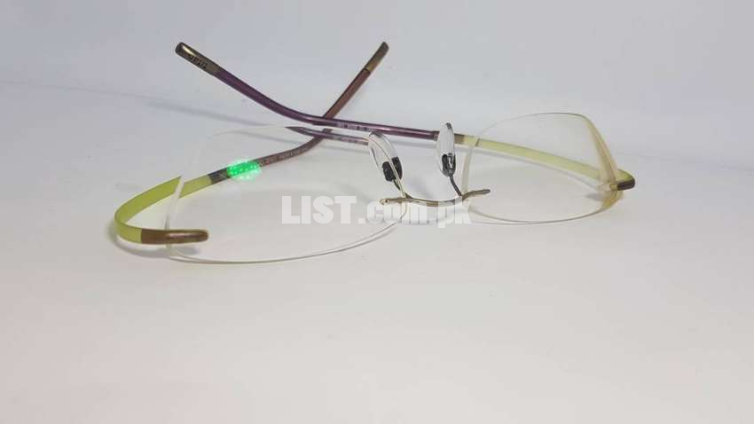 Silhouette Eyeglasses 7690 10 Chasis 6054 Titan Green/Purple Rimless